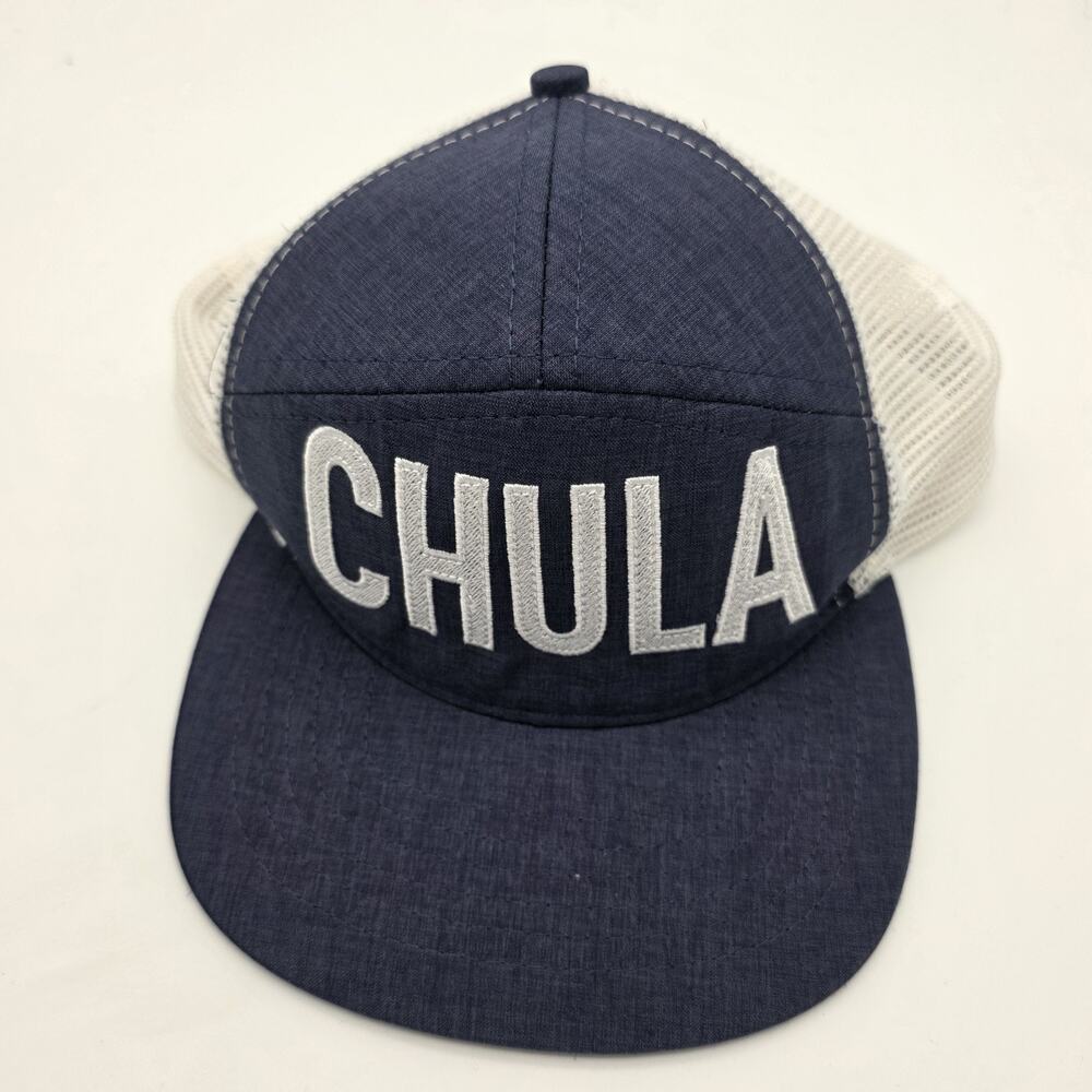 Chula Pretty Girl Spanish Slang Rope Trucker Hat Navy White Mesh Snapback